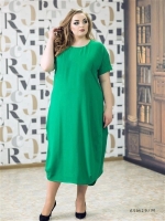 Платье Size Plus вставки на плечах зеленое M29
