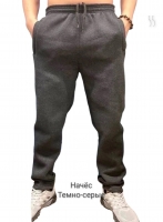 Мужские брюки без манжета с начесом тем-серые 10.23 V104