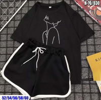 Шорты и футболка SIZE PLUS женский образ черная Новая цена SV