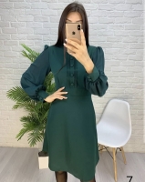 Платье барби рукава турецкий шифон зеленое O114