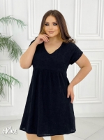 Платье Size plus Марлевка черное Rh06