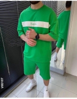 Мужской костюм с шортами Future ярко-зелёный VD107