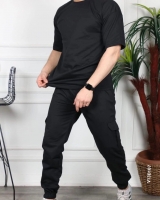 Мужской костюм брюки с карманами на бедре Чёрный VD107