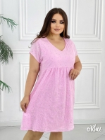 Платье Size plus Марлевка Розовое Rh06