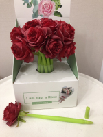 Гелевая ручка С цветком Роза красная ZF1821