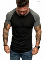 Мужская футболка комбинированная черная SM