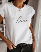 Футболка SIZE PLUS do all things thith LOVE белая A115 NU