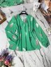 Блузка перья лайт зеленая G240