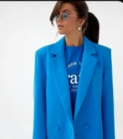 Пиджак с подкладкой Size plus сине-голубой Rh06