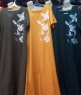 Платье Size plus лайт бабочки цветы изумрудный аквамарин RH122_новая цена
