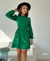 Платье барби шнуровка по бокам зеленое K115