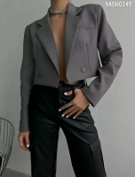 Пиджак укороченный тем-серый ASHG245
