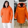 Стеганая куртка Size plus с капюшоном оранжевая KSU