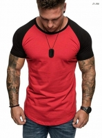 Мужская футболка комбинированная красная SM