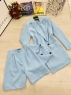 Костюм пиджак с пуговками и шорты голубой BEK