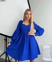 Платье с завышенной талией ярко-синее G245