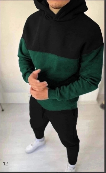Мужской костюм двухнить черно-зеленый VD107
