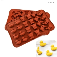 Форма для шоколадных плиток "мишки зайки утки", 24 яч