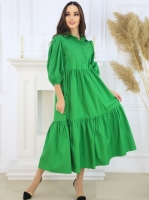 Платье миди верх на пуговках зеленое O114