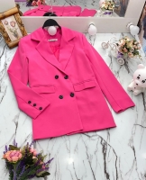 Классический пиджак пуговки яр-розовый O114