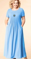 Платье длинное SIZE PLUS лайт голубое RH122