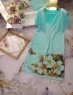 Платье Size Plus цветы бирюза M29_Новая цена 03.24