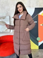Болоневое пальто с крупными карманами каппучино ZI
